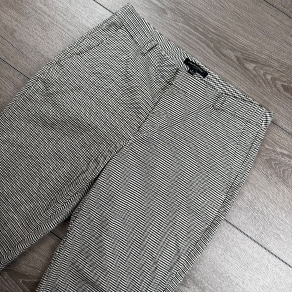 Banana Republic Women Avery Ankle Pants Houndstooth Plaid Brown White 8